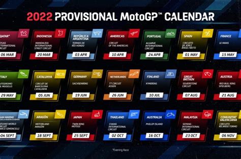 2022 MotoGP Championship Schedule/Calendar .